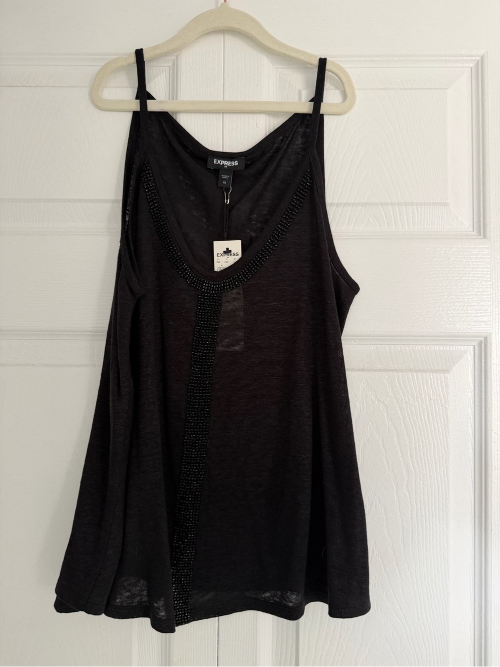 Express Black Beaded Scoop Neck Camisole